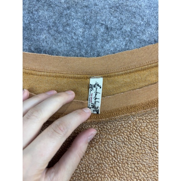 Intimately Free People Women's L Kelly Orange Hippie Oversized Boho Sweatshirt - Picture 2 of 8